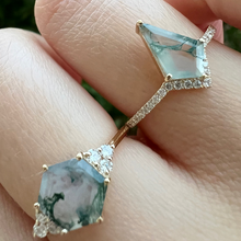 Load image into Gallery viewer, Eden Hexagon Ring / small moss agate