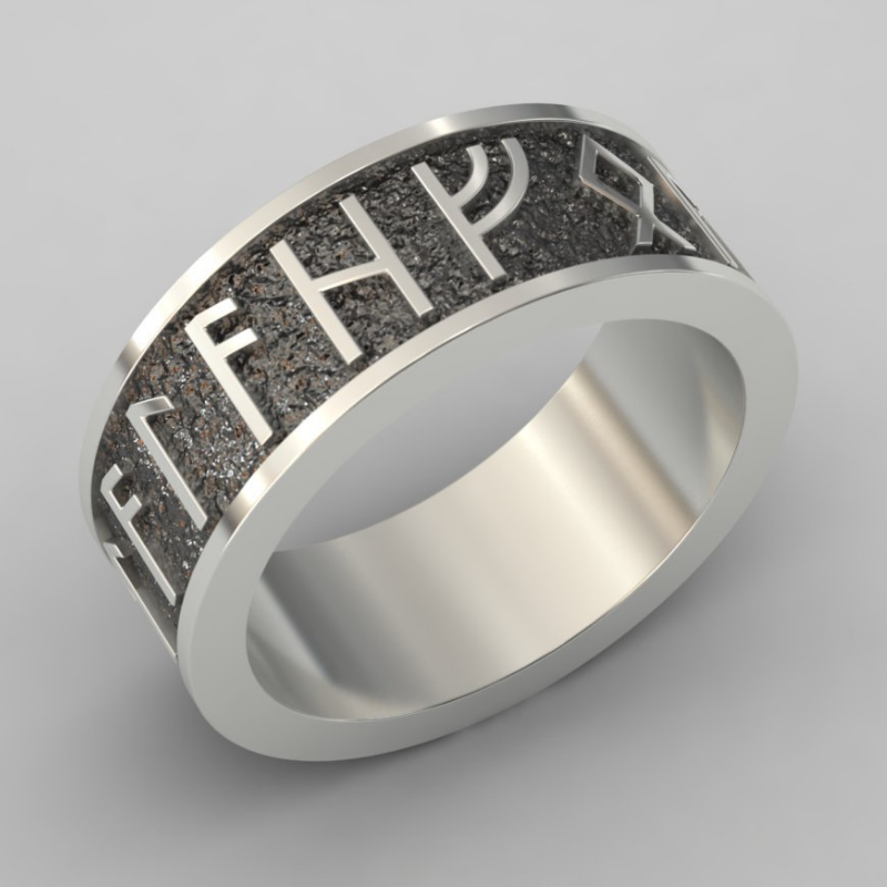 Men's Viking Elder Futhark Runes Ring